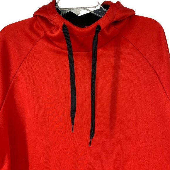 Mens AND1 Scuba Polyester Knit Red hoodie Pullover Large Lined Fleece 3824 - Picture 4 of 10